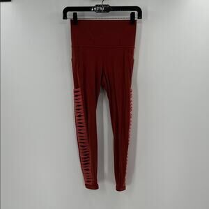 Athleta Women's Salutation 7/8 Tight in Powervita - Dark Orange - XS